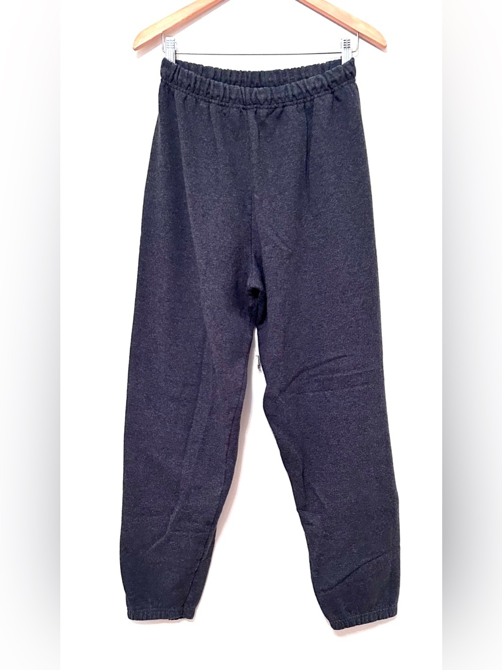 Jerzees Dark Gray Jogger Sweatpants with White Drawcord-Medium